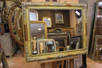 Antique Rectangle Mirror Patina And Gold 78 X 96
