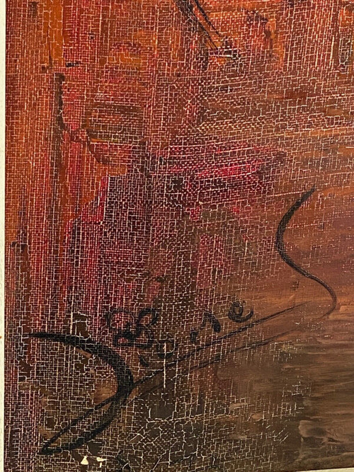 Öl auf Tafelkomposition, signiert Lione S. Bouteille 1960