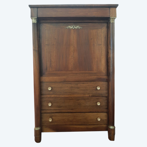 Secretaire con Colonne in Noce Epoca Impero - inizi del XIX secolo