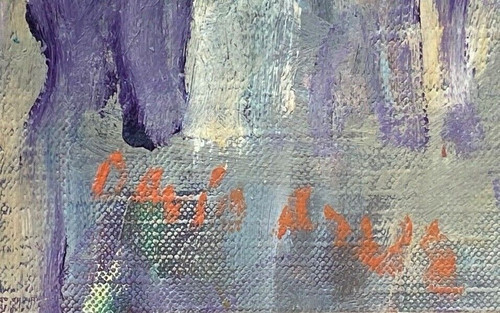 Huile sur toile David Arun signature à identifier paysage impressionniste