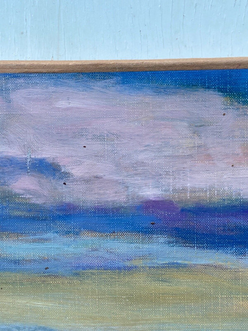 Huile sur toile David Arun signature à identifier paysage impressionniste