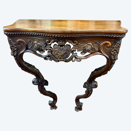 CONSOLE EN CHENE DE STYLE LOUIS XV