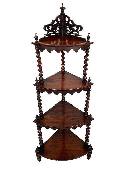 Etagère d’encoignure en palissandre, époque Napoléon III