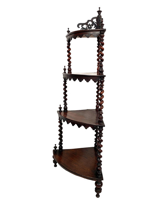 Etagère d’encoignure en palissandre, époque Napoléon III