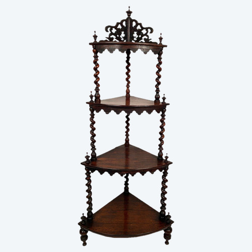 Etagère d’encoignure en palissandre, époque Napoléon III