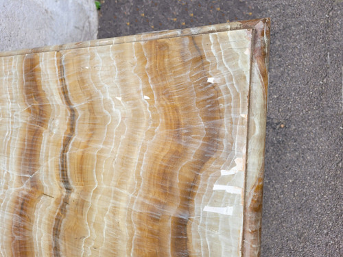 2 Gemalte Tische Oder Sofa-Endstücke Aus Kunstmarmor, 20. Jahrhundert