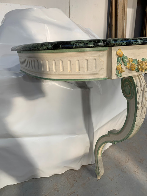 Louis XVI style wall console in lacquered wood XX century