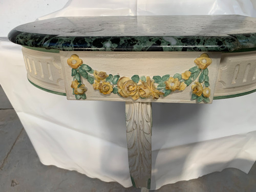 Louis XVI style wall console in lacquered wood XX century