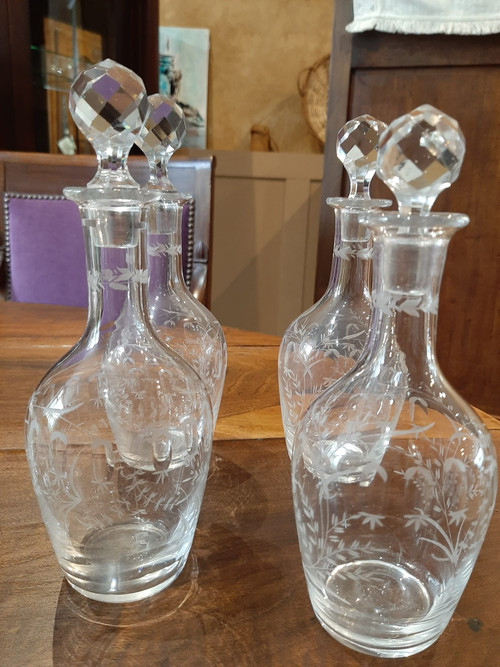 LIQUORE NAPOLEONE III - SEZIONI IN INTARSIO E VETRO MOLATO - FRANCIA