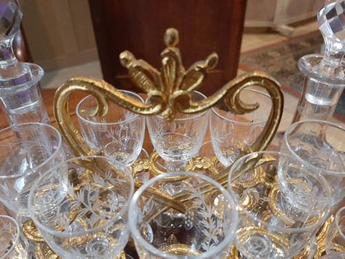 LIQUORE NAPOLEONE III - SEZIONI IN INTARSIO E VETRO MOLATO - FRANCIA
