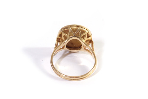 Anello d'amore Augis d'epoca in oro 18 carati, medaglia d'amore Augis, Alphonse Augis, gioielli sentimentali