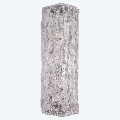 An Ice Glass bark wall sconce.