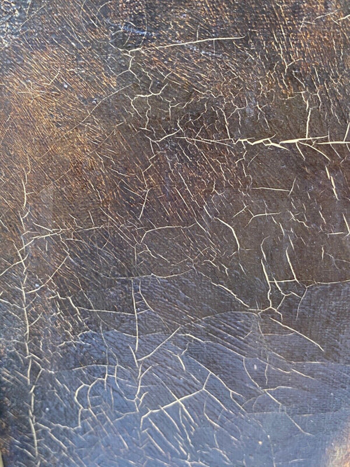 Olio su tela uomo con barba 18° secolo cornice dorata
