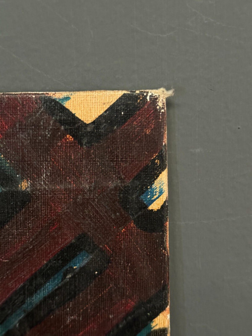 Oil on board by J. Gauthier 1963 modern geometric composition