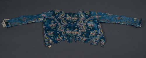 Hand-embroidered 17th or 18th century bolero jacket with floral and lace decoration