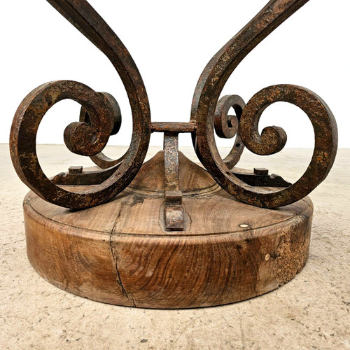 19th century wrought iron round table