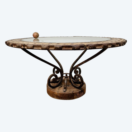 19th century wrought iron round table