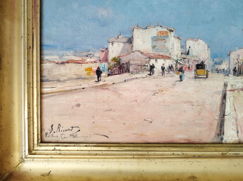 Paris Montmartre Rue Caulaincourt Tableau Huile sur Toile Paysage  Par S. Ricard