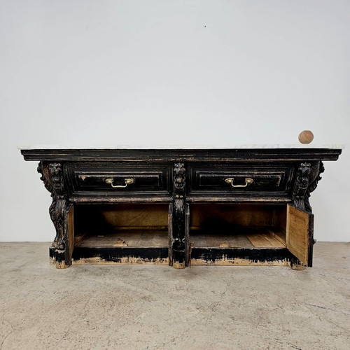 Cassettone del XIX secolo con piano in marmo