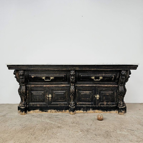 Cassettone del XIX secolo con piano in marmo