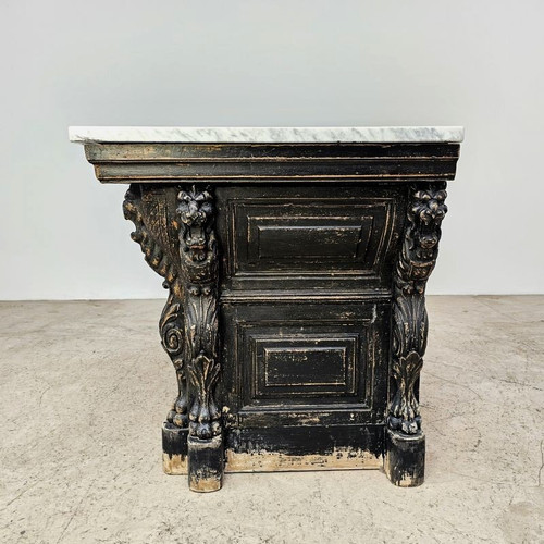 Cassettone del XIX secolo con piano in marmo