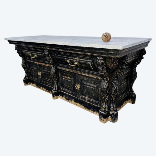 Cassettone del XIX secolo con piano in marmo