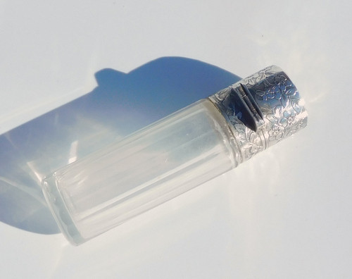 Flacon à Sels Parfum cristal argent fin XIXe Art Nouveau