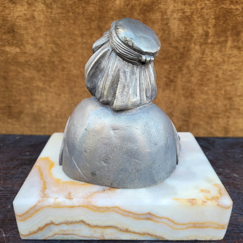 Alp Giroux, Silvered Bronze Inkwell, Orientalist, 19th Century