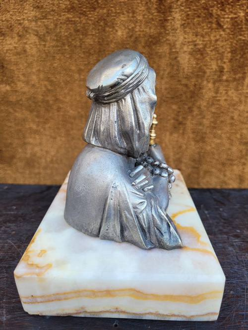 Alp Giroux, Silvered Bronze Inkwell, Orientalist, 19th Century