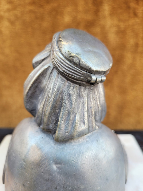 Alp Giroux, Silvered Bronze Inkwell, Orientalist, 19th Century