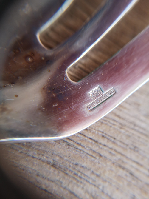 A set of silver-plated América Christofle cake servers