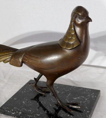  Important sculpture "The Pheasant" by Lorino, Art Deco - Early 20th century
