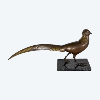  Important sculpture "The Pheasant" by Lorino, Art Deco - Early 20th century