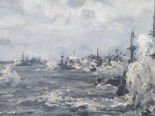 Léon COUTURIER - Scène de bataille navale