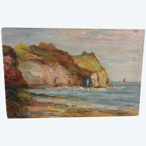 The cliffs of Etretat signed C. HARDY
