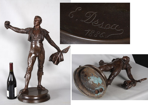 Taureaumachie in bronzo, 67 cm, 1910 circa, di Edmond DESCA 1855/1918, Matador, Toréador