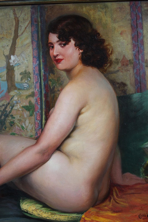 Nackt von 1944, von Emile Van Damme, 112 cm, Französische Schule