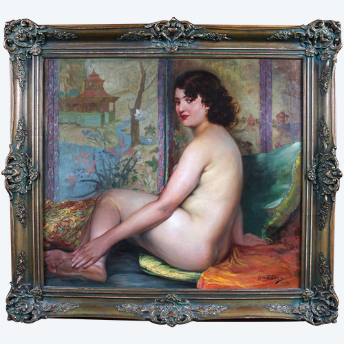 Nackt von 1944, von Emile Van Damme, 112 cm, Französische Schule