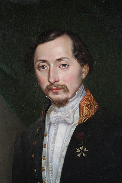 Large portrait, 150 cm, of Louise Phalipon, dated 1849, ingénieur en chef des Ponts et Chaussées.