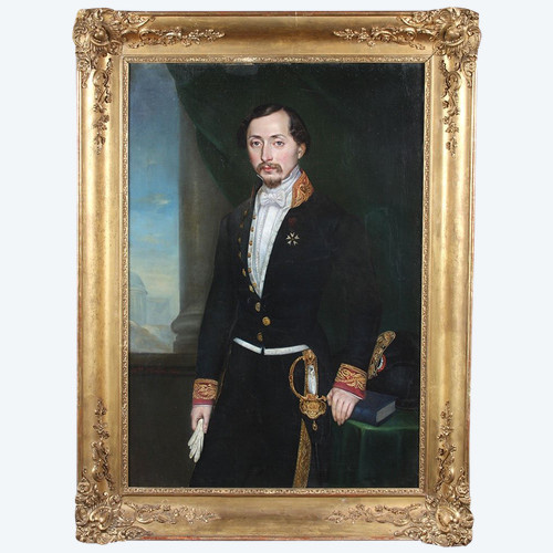 Large portrait, 150 cm, of Louise Phalipon, dated 1849, ingénieur en chef des Ponts et Chaussées.