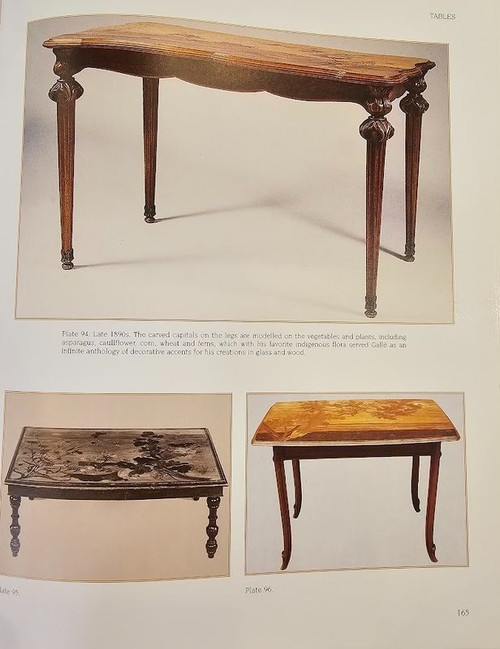 Emile Gallé Table à Ecrire Art Nouveau "Ombelles et Papillons"