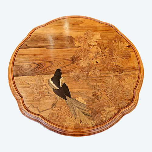 Emile Gallé Table Basse Art Nouveau "La Pie"