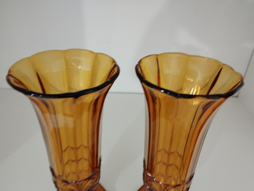 Pair of vases from theVal-Saint-Lambert crystal glassworks