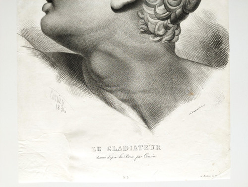  Gladiator Greek Mythology Lithograph 19th C Old Print