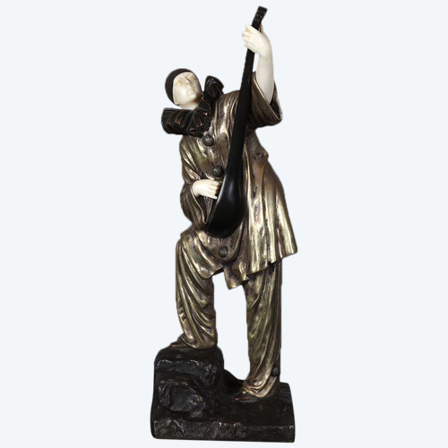 CHIPARUS (1886-1947), 30 cm, Chryselephantine, signed, subject : Pierrot