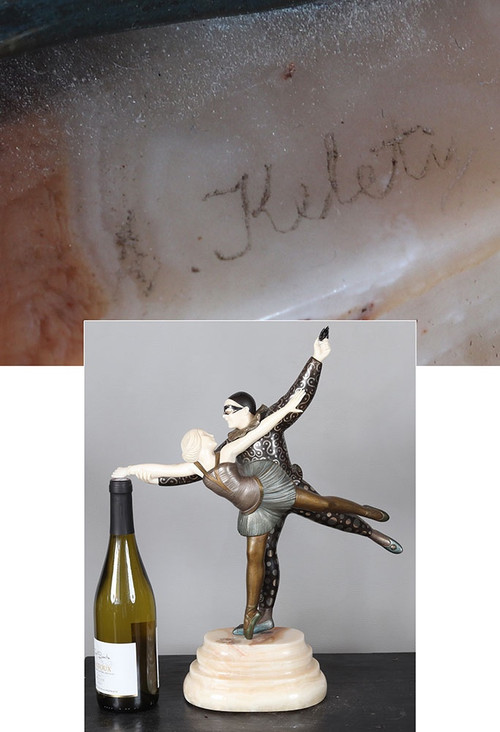Alexandre KELETY 1874/1940, criselefantino 48 cm, Art Déco, le ballerine