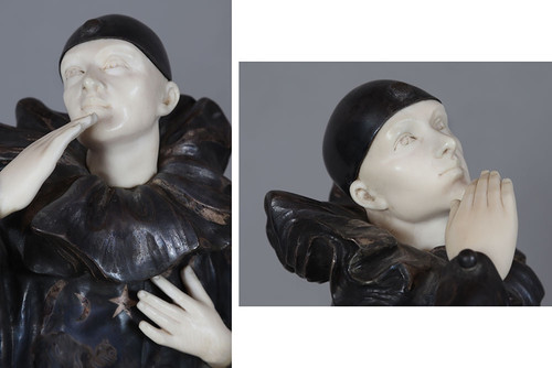 Claude MIRVAL 1889/1973, Crisalide, 55 cm, Art Déco, Pierrot