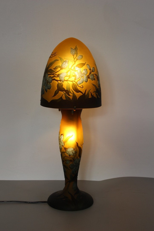 Gallé Tip Mushroom Lamp About 1980