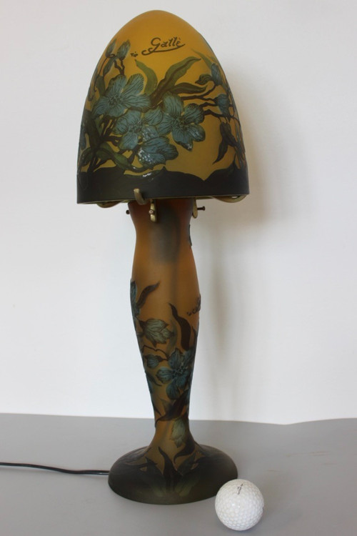 Gallé Tip Mushroom Lamp About 1980