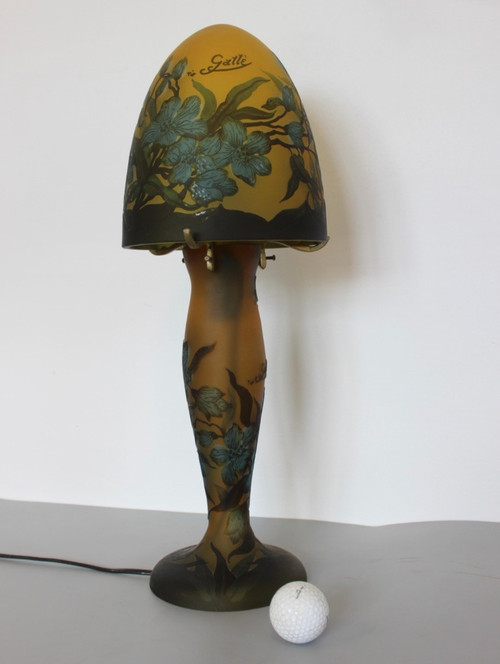 Gallé Tip Mushroom Lamp About 1980